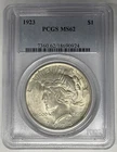 1923 Peace Silver Dollar Coin PCGS MS 62 (49) F