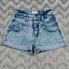 Forever 21 Womens Size 25 Blue High Waisted Cuffed Denim Jean Shorts