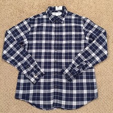 Old Navy Shirt Mens Medium Blue Plaid Long Sleeve Button Up