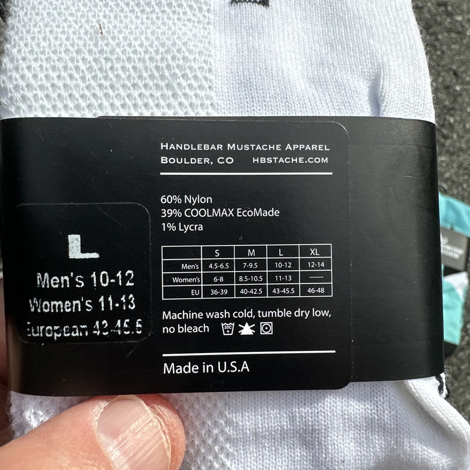 Calcetines de ciclismo manillar bigote para hombre talla L (paquete de 15) Foto 2 de 2