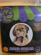 NEW, Dog Size M/L Jester Collar Black Purple Green,halloween Costume