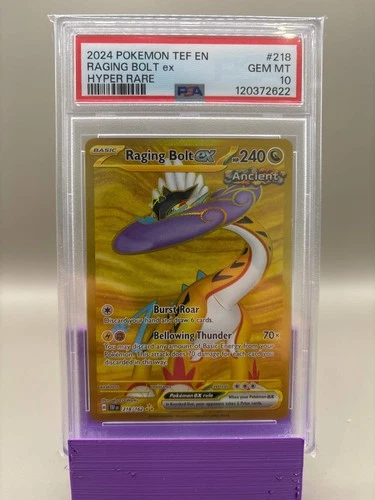 PSA 10 GEM Mint - Raging Bolt Ex #218 Pokémon Temporal Forces, Graded