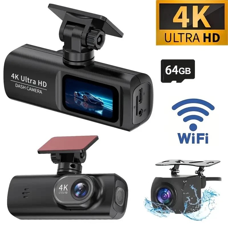 4K Dash Cam Front and Rear View 170° Car Camera Night Vision with Built in WiFi — image 2