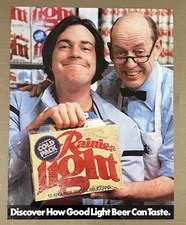 Vintage Rainier Light Beer Great Taste Promo Advertisement Poster 22 x 28