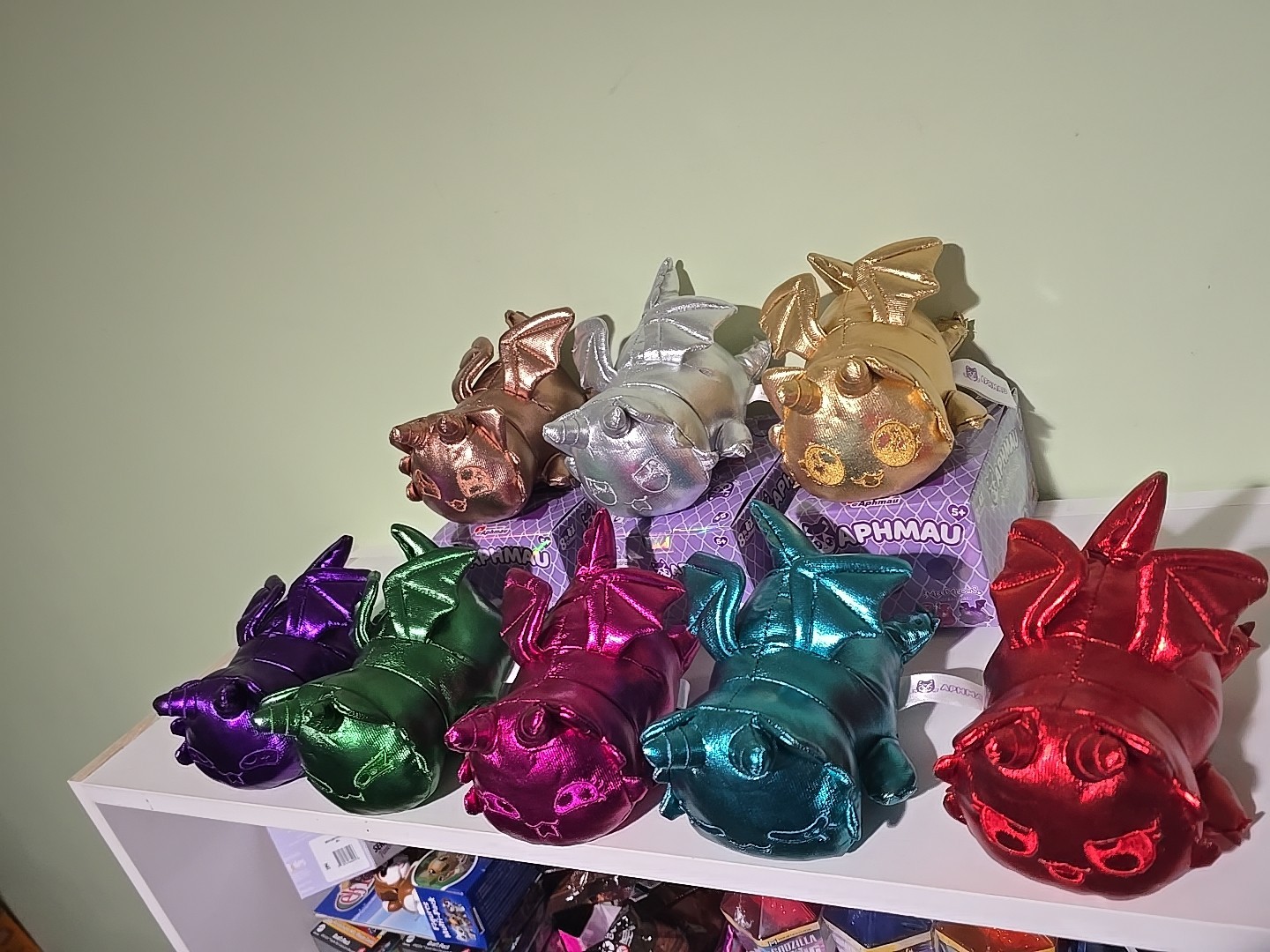APHMAU MYSTERY MEEMEOWS GEMSTONE DRAGONS LIMITED ED. COMPLETE SET WITH DISPLAY 