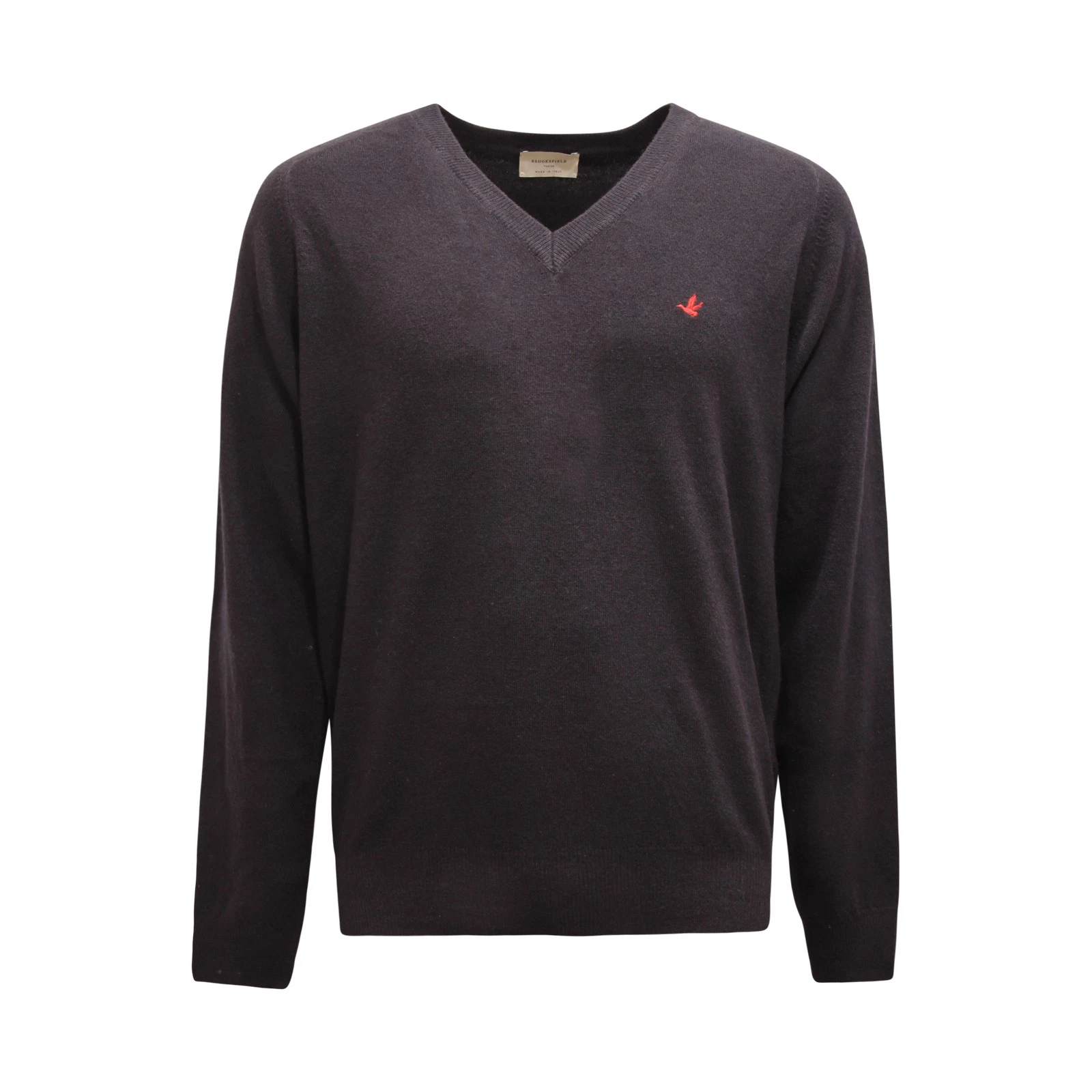9207AV MAGLIONE UOMO BROOKSFIELD MAN V-NECK WOOL SWEATER GREY/BLUE