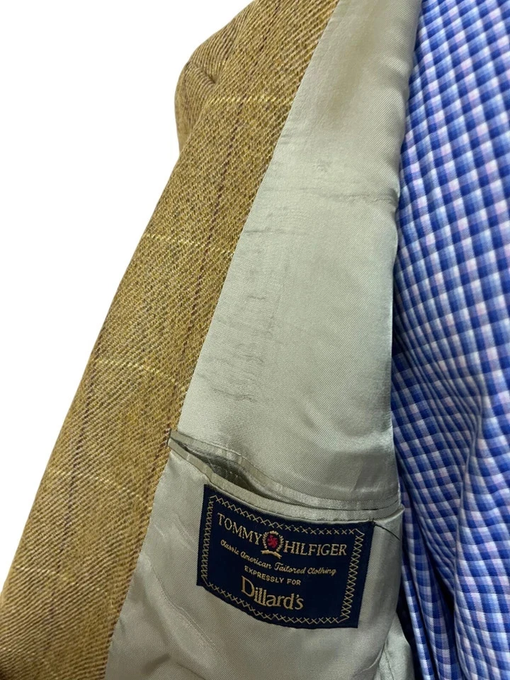 Tommy Hilfiger Blazer Chaqueta Beige Ventana Lana Hombre 42R. Foto 4 de 4