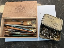 Job Lot Vintage Calligraphy Writing / Drawing Ink Dip Pen Nibs / Pens & Storage