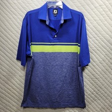 FootJoy FJ Golf Polo Shirt Mens Sz L Blue Short Sleeve Performance