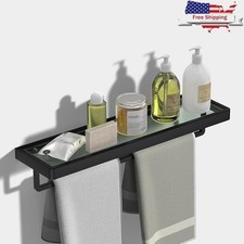 Tempered Glass Bathroom Shelf Heavy Duty Stainless Steel Storage Organizer New