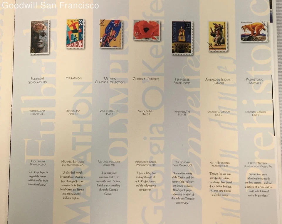 Vintage 1996 USPS Hardcover Commemorative Mint Set Stamp Collection in Slip - Image 3 of 4