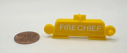 Playmobil Vintage Car Roof Attachment, Yellow With Fire Chief Stickers