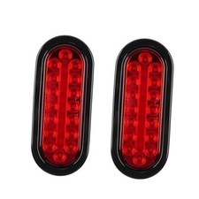 2Pcs 6" Oval LED Red Tail Trailer Light 24LEDs, IP65 6  Oval 24LED Red
