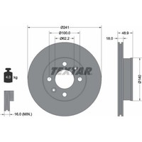 2X Textar 92147103 Bremsscheibe FüR Kia Hyundai Picanto I10 Ta Sa Pa Ba Ia