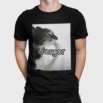I Forgor Cringe Brainrot Graphic Funny Cat Meme Internet Humor Shirt Unisex