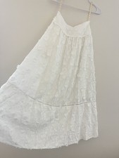 FARM Rio White Lace Floral Sleeveless Midi Dress Sweetheart Neckline Size S