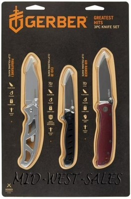 Gerber 3-Piece Folding Knife Set Gerber Gear, Greatest Hits