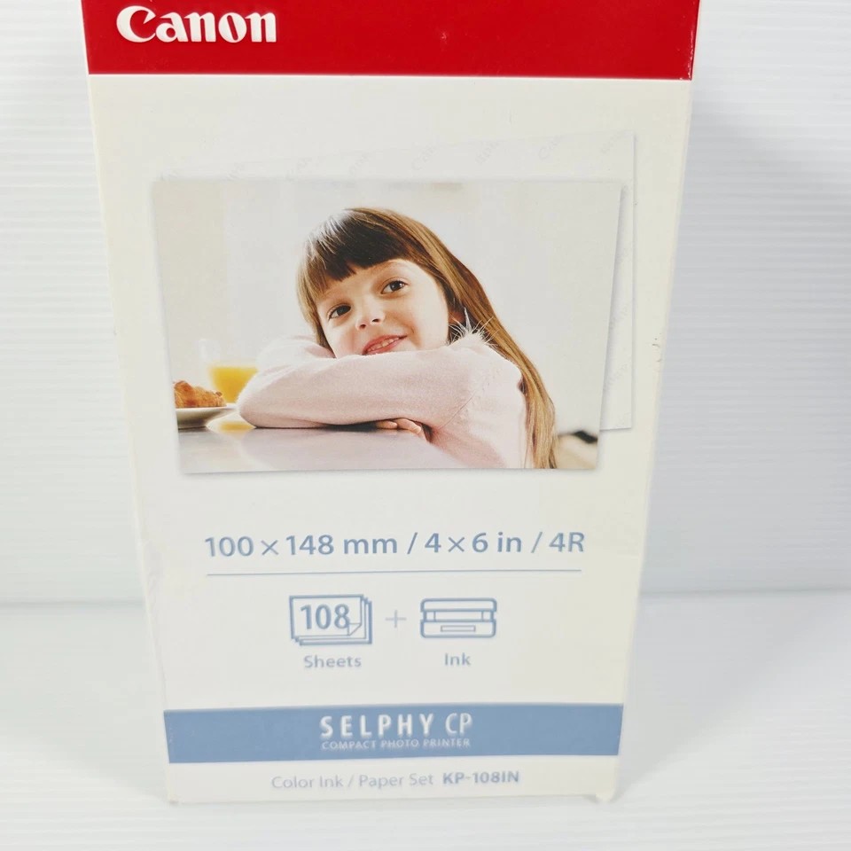 Juego de papel tinta color Canon Selphy CP 4x6 108 hojas KP-108 PULGADAS - NUEVO  Foto 2 de 4