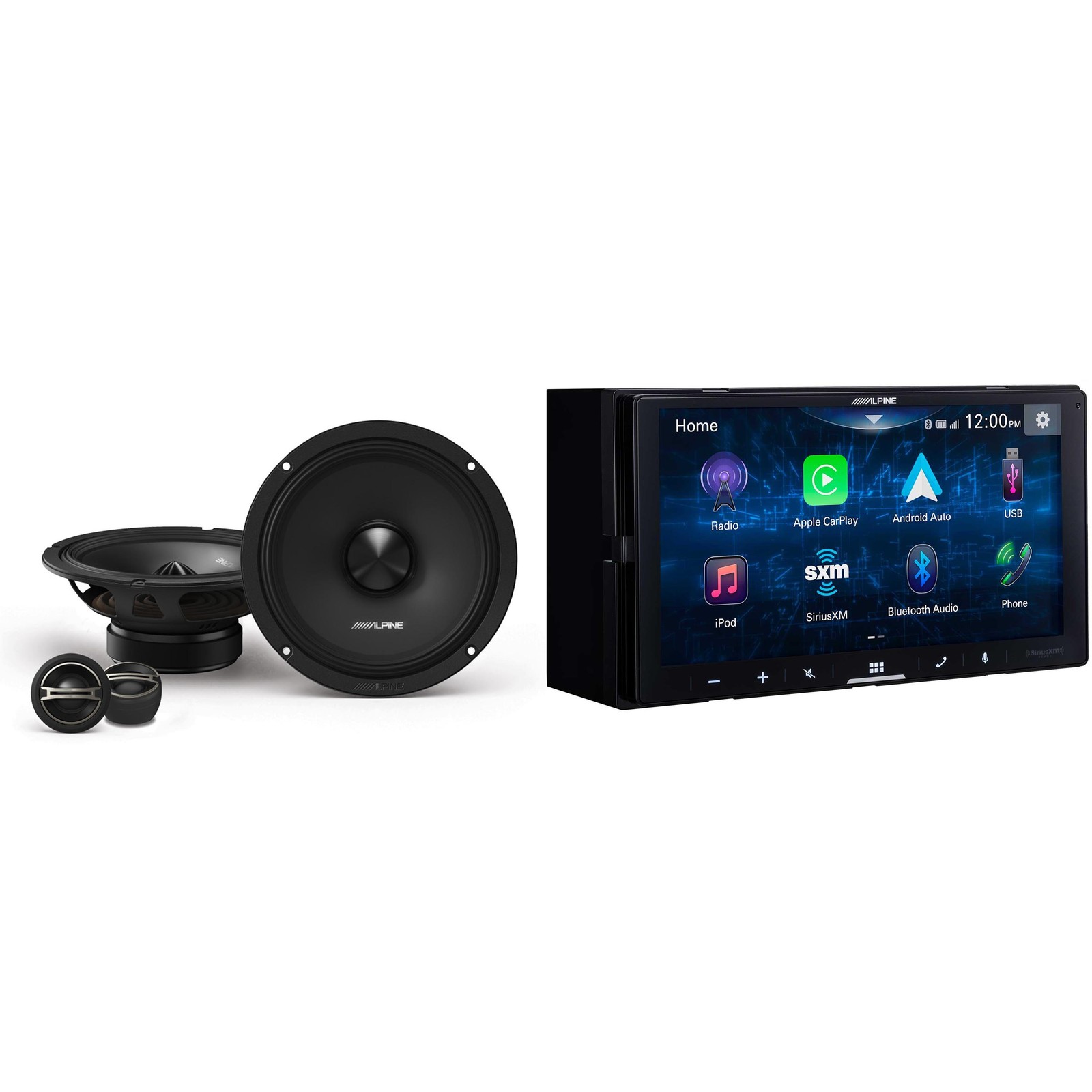 Alpine iLX-W670 Digital Multimedia Receiver w/ DM-65C-G 6.5" Component 2-Way ...