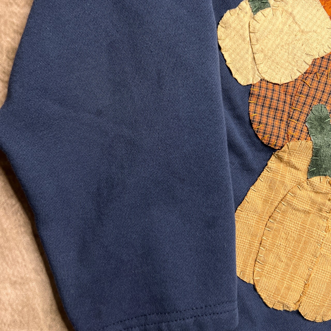 Handmade Patchwork Fall Pumpkin Open Front Cardig… - image 5