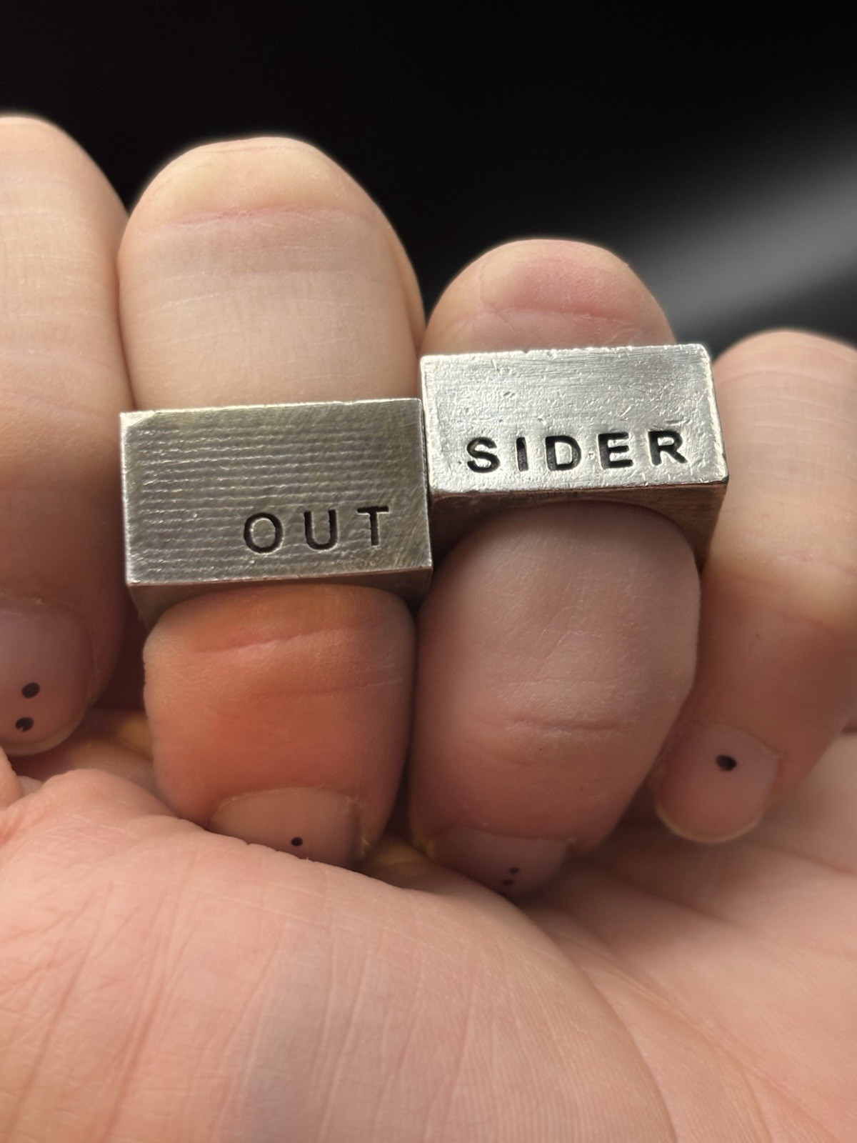 Custom Made “OUTSIDER” Solid 925 Sterling Silver … - image 4