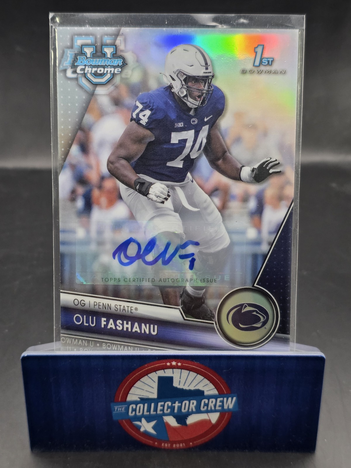Olu Fashanu 2023 Bowman Chrome U 1st Bowman Auto 410/499 Refractor Penn State 