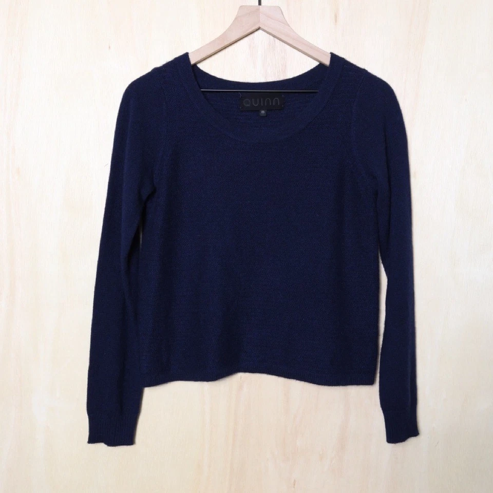 Suéter Quinn 100 % cachemir tejido azul marino talla XS Foto 2 de 4