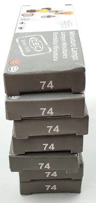 Lot of 7 Boxes of 10 CEC 74 Miniature Lamps 14V 1.4 Watt Glass Wedge Base