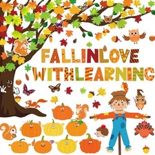 135 Pieces Fall Classroom Bulletin Board Decorations Autumn Thanksgiving Fall...