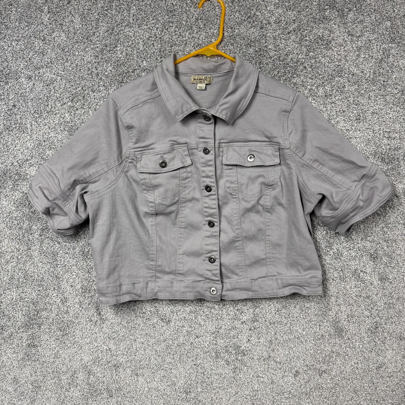 Oneworld Cropped Jacket 1X Plus Utility Retro Y2K… - image 1