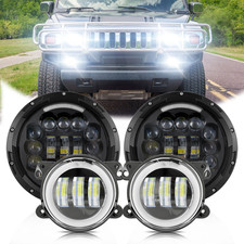 For Hummer H2 H3t 05-10 7 Inch Halo Led Headlight Drl4 Fog Lights Combo Kit For Hummer H2 H3t 05-10 7 Inch Halo Led Headlight Drl4 Fog Lights Combo Kit