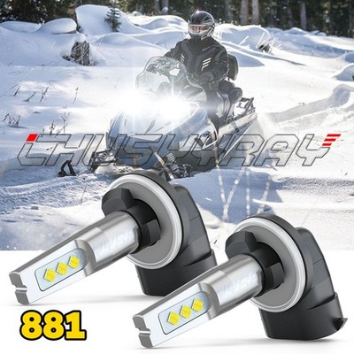 LED Headlight Bulbs Fit for Arctic Cat Snowmobiles 80W hight power 881 white 2PC