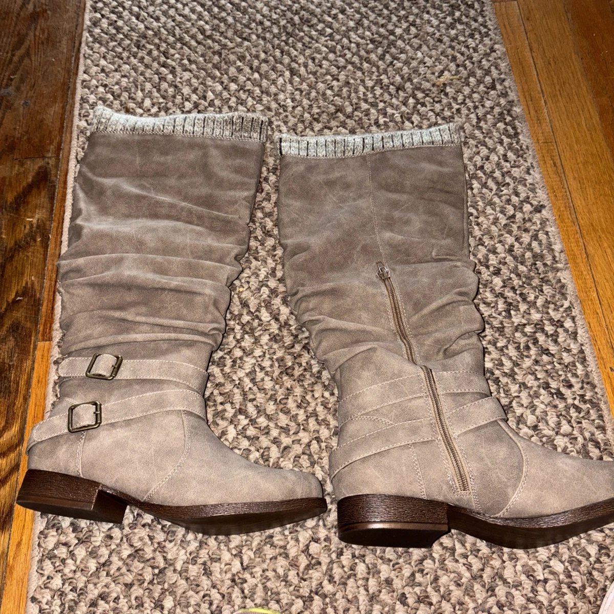 Bottines JustFab Dakota Marron – Taille US 8 – Imitation Cuir, Fermeture éclair, Talon Bloc