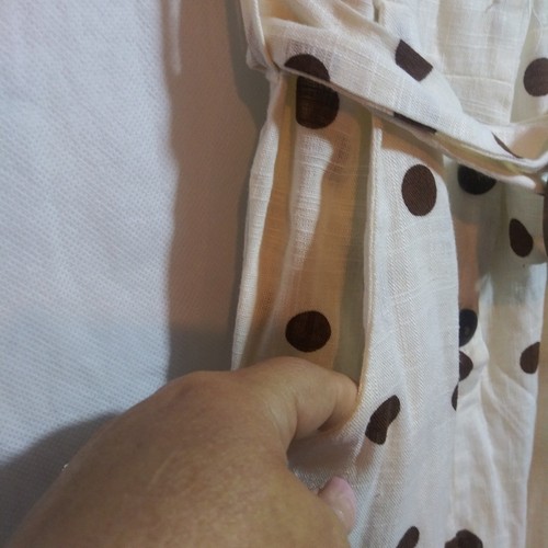 Monteau Juniors Linen Polka Dot Belted Sleeveless Jumpsuit Beach Size Small - Picture 4 of 10