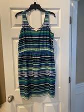 Ann Taylor Loft Women's Striped Dress Size 10 Sleeveless Preowned GoodCondition