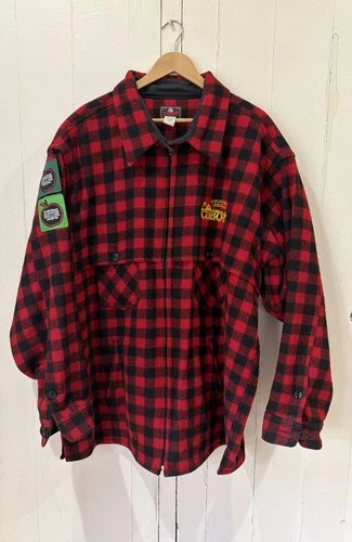 Johnson Woolen Mills 450L Double Cape Jac Shirt 3XL Tall Cabot Cheese Red/black - product listing photo