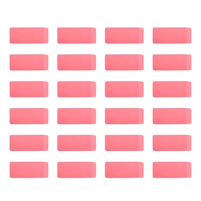 Amazon Basics Rectangular Erasers for School and Office, Pink, 24 count, Pink 