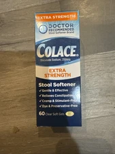 Colace Extra Strength  Stool Softener 250 mg 60 Gels Exp 2027+