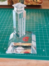 KOC University Istanbul Turkey Paperweight Clear Clock Tower