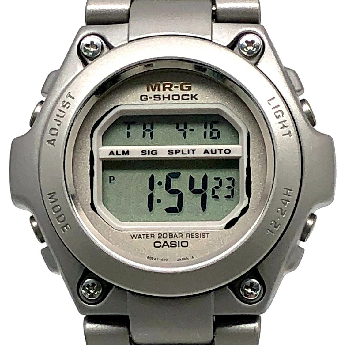 CASIO G-SHOCK MRG-100T　可動品 G-SHOCK MRG-100T-8 Titanium Digital Watch Gold Dial Silver Band
