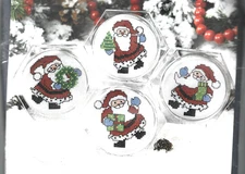 Craftways Cross Stitch Acrylic Coasters Kit Dancing Santas NIP