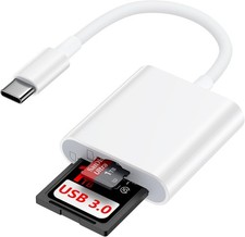 SD Card Reader for iPhone 17 Air 17 Pro Max 16e/16 Pro/16 Max/16 White