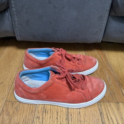 UGG TNGO Karine Tango Red Suede Wool Women s Sneaker Size 7 Low Top 1015044 