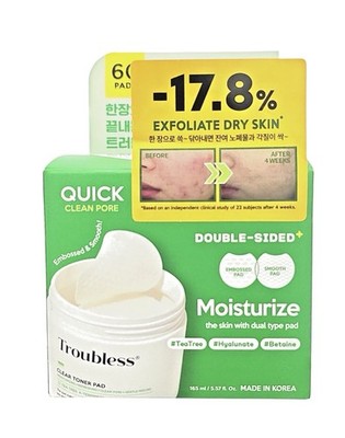 Troubless Clear Toner Pads 60ct 4HA Teebaum Peeling NEU OVP