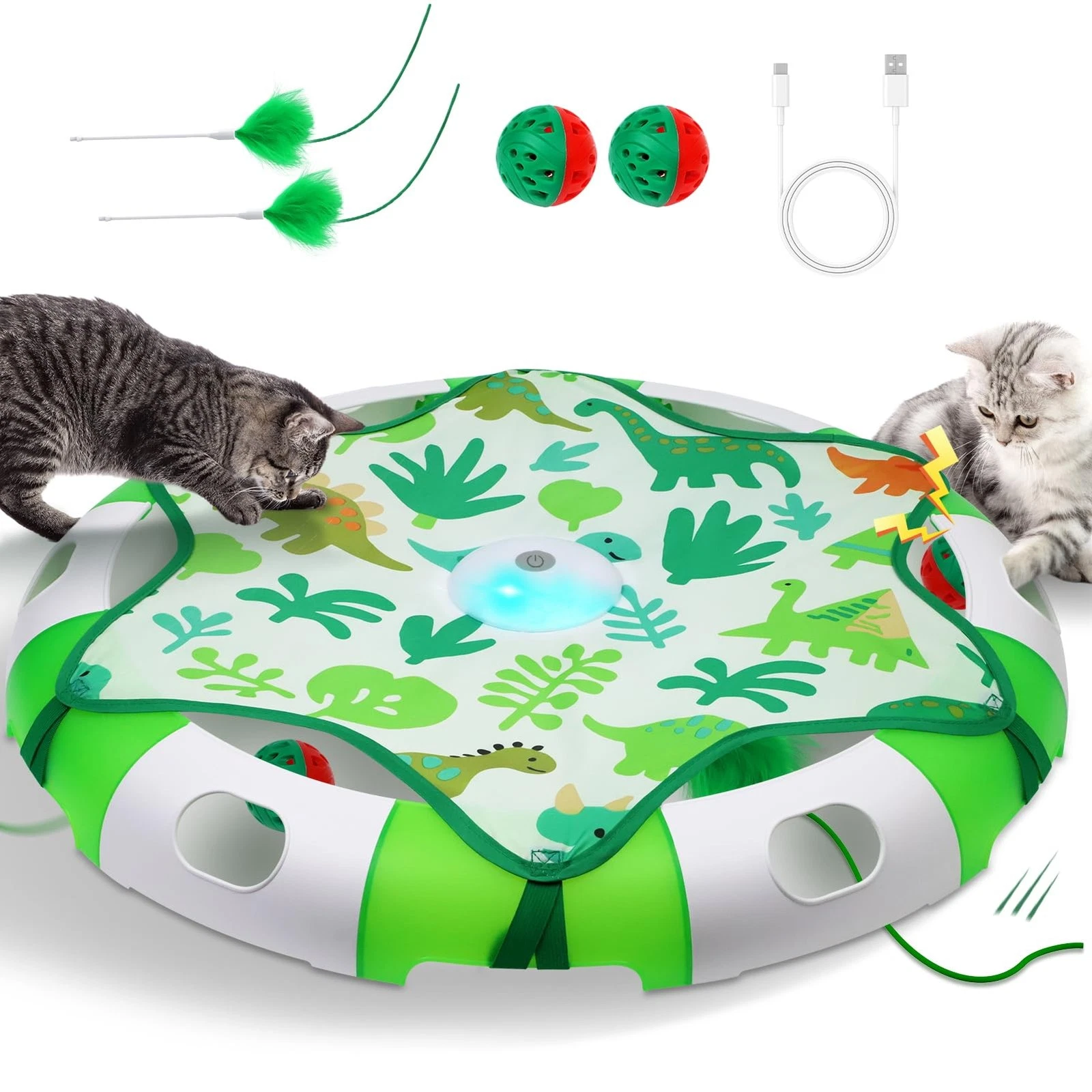 Automatic Interactive Cat Toy with Moving Feather & Chirping Sound Motion Act...
