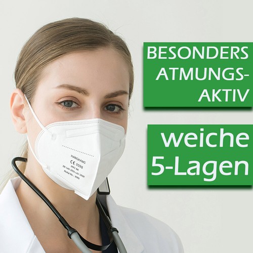 FFP2 Masken 50x 100x Stück weiß / schwarz SGS CE zertifiziert Mundschutz Maske  - Bild 3 von 27