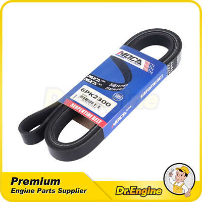 EPDM Serpentine Belt 6PK2300 Fit 1987-2009 Buick Chevrolet Equinox G30 Ford GMC