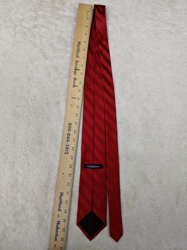 Croft & Barrow Regimental 100% Silk Striped Neck Tie Red - Picture 5 of 7