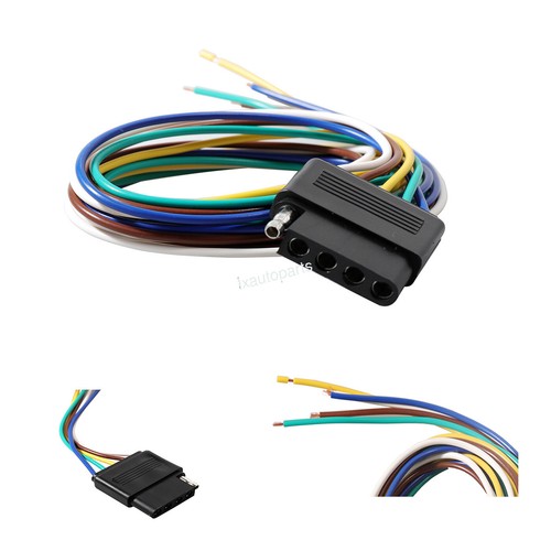 5-Pin Flat Plug Trailer Light Wiring Harness Connector For US Standard Trailer