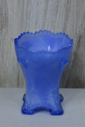 Vintage Boyd 4 Foot SKY BLUE Swirl Toothpick Holder Colonial Drape Pattern 20a - Picture 5 of 5
